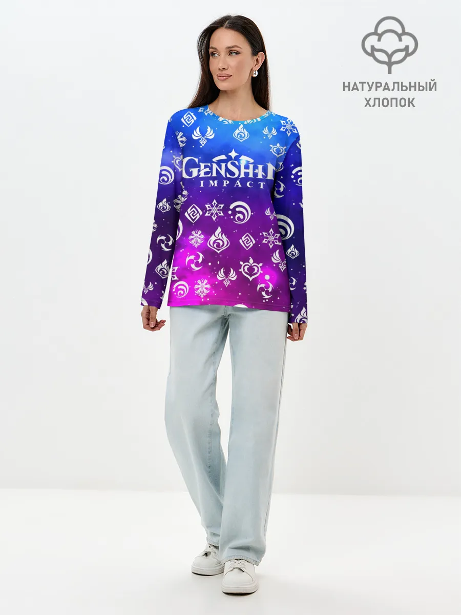Лонгслив женский. Хлопок / GENSHIN IMPACT