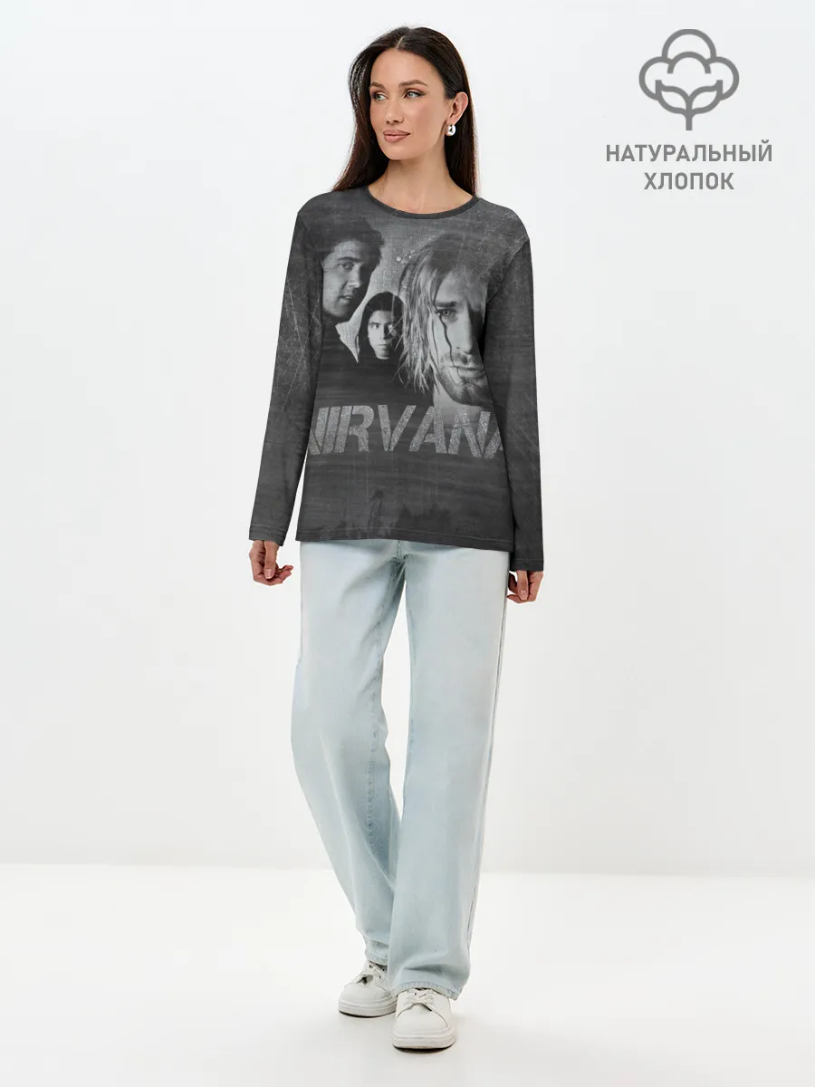 Лонгслив женский. Хлопок / Нирвана