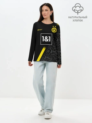 Лонгслив женский. Хлопок / BORUSSIA выездная сезон 20/21