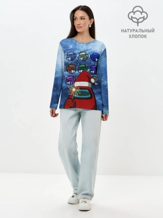 Лонгслив женский. Хлопок / Among us Happy New Year