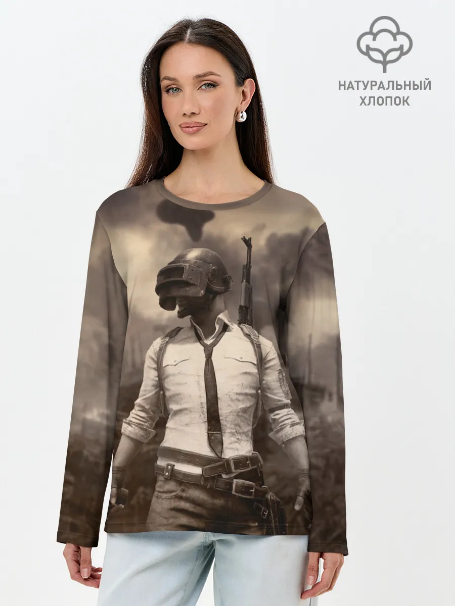 Лонгслив женский. Хлопок / PUBG
