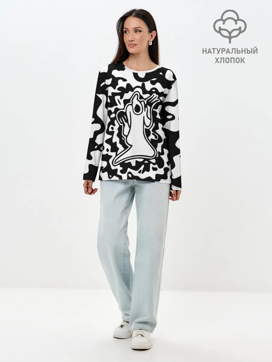 Лонгслив женский. Хлопок / HAUNTED FAMILY