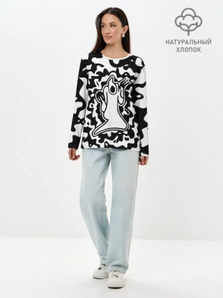 Лонгслив женский. Хлопок / HAUNTED FAMILY