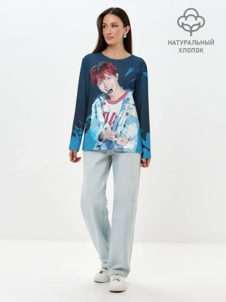 Лонгслив женский. Хлопок / BTS