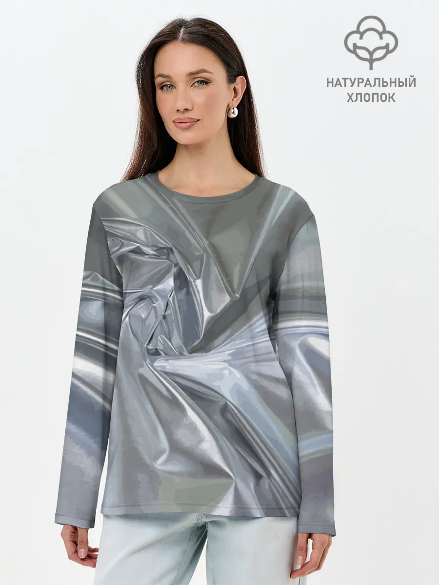 Лонгслив женский. Хлопок / Чарующая фольга