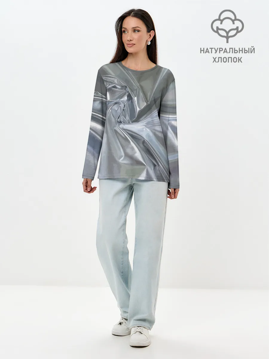 Лонгслив женский. Хлопок / Чарующая фольга