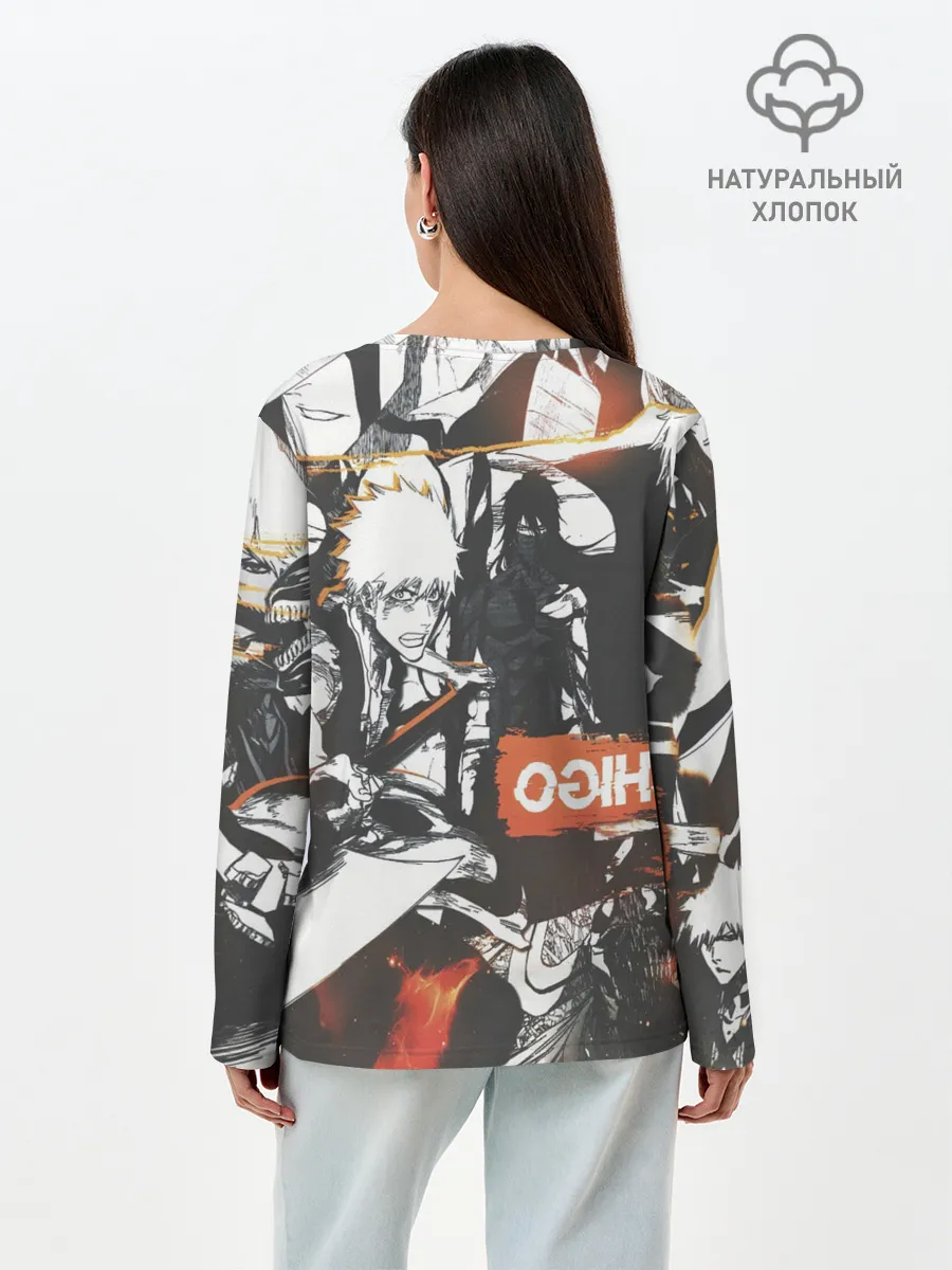 Лонгслив женский. Хлопок / Bleach Блич Ичиго Курасаки
