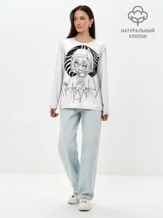 Лонгслив женский. Хлопок / Ahegao