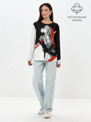 Лонгслив женский. Хлопок / Asuka Langley Evangelion