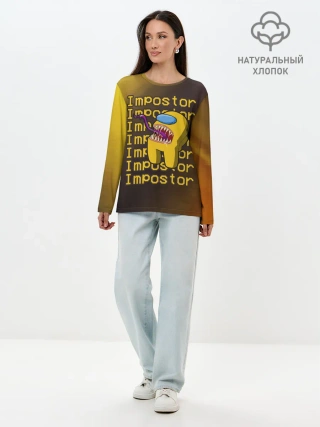 Лонгслив женский. Хлопок / AMONG US - IMPOSTOR