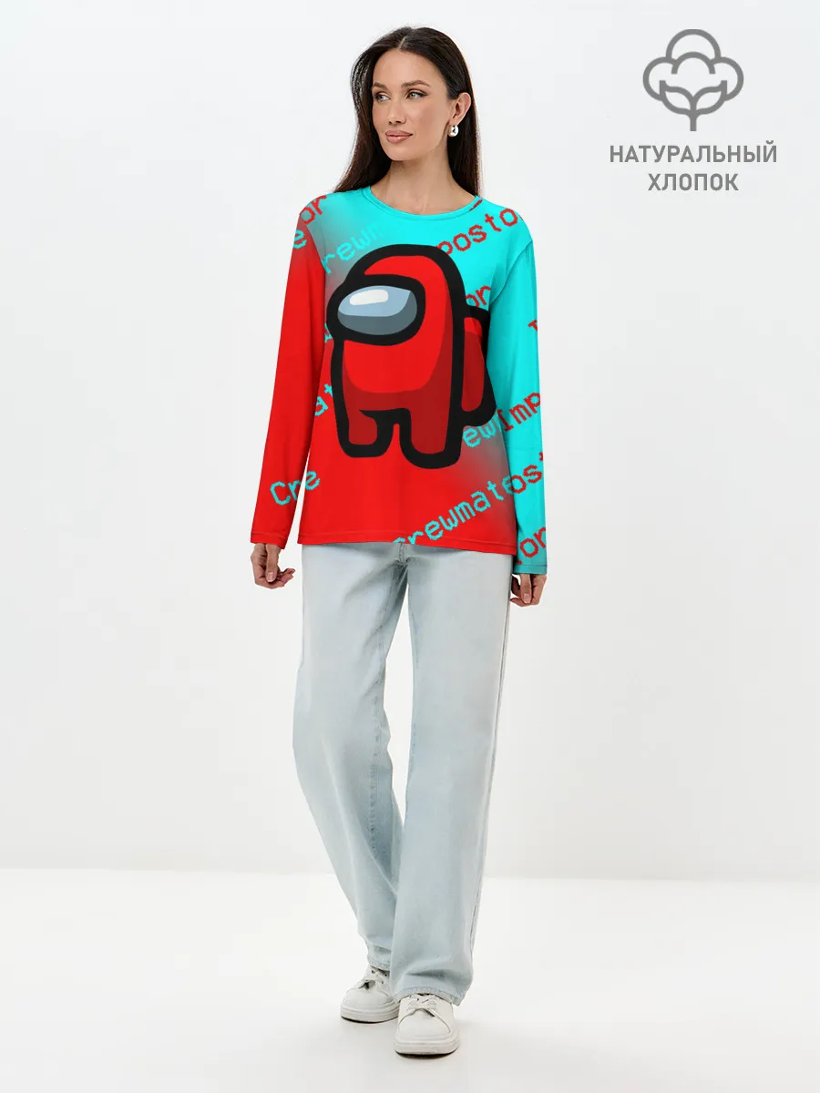 Лонгслив женский. Хлопок / AMONG US - Impostor/Crewmate