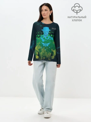 Лонгслив женский. Хлопок / Уважай Химию