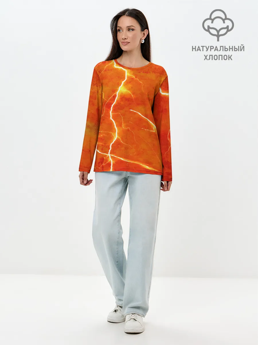 Лонгслив женский. Хлопок / Молния