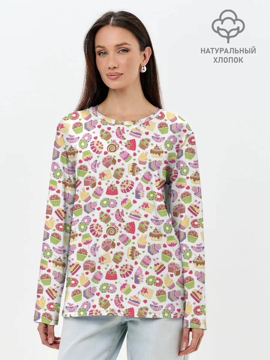 Лонгслив женский. Хлопок / Сладкий рай