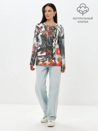 Лонгслив женский. Хлопок / Haikyu Haikyuu Haikuu