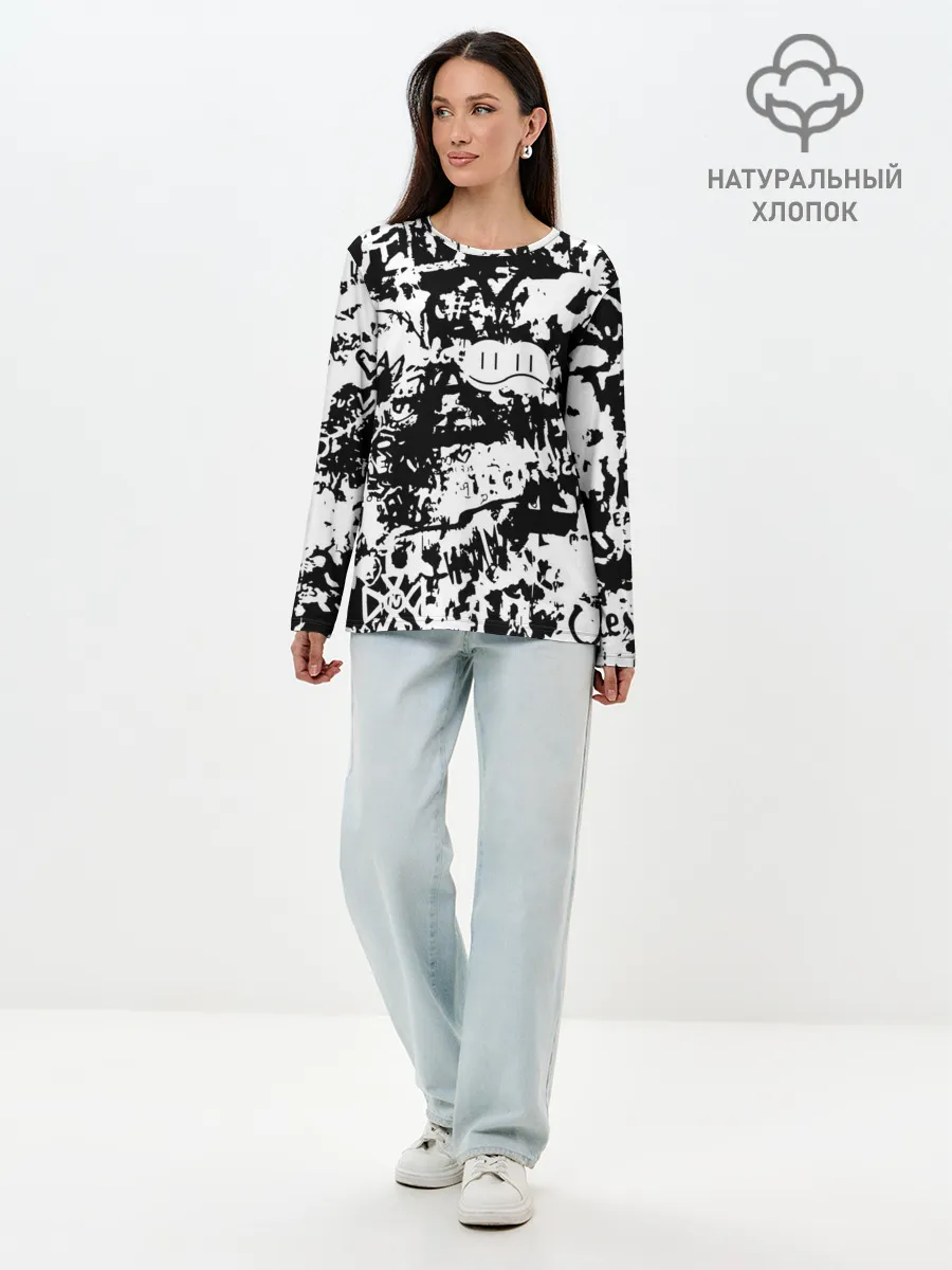 Лонгслив женский. Хлопок / Graffiti
