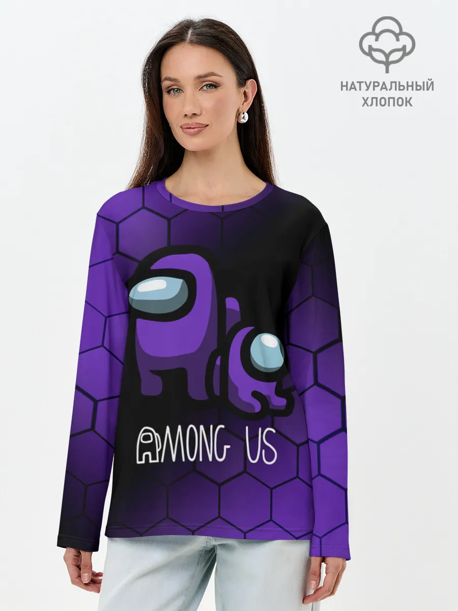 Лонгслив женский. Хлопок / AMONG US - DARK