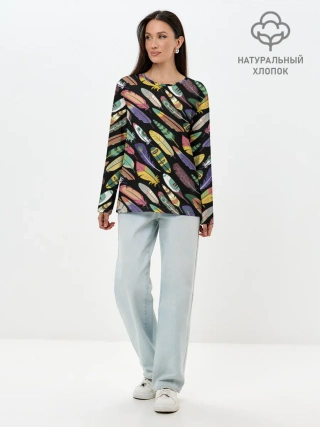 Лонгслив женский. Хлопок / Feathers 2022