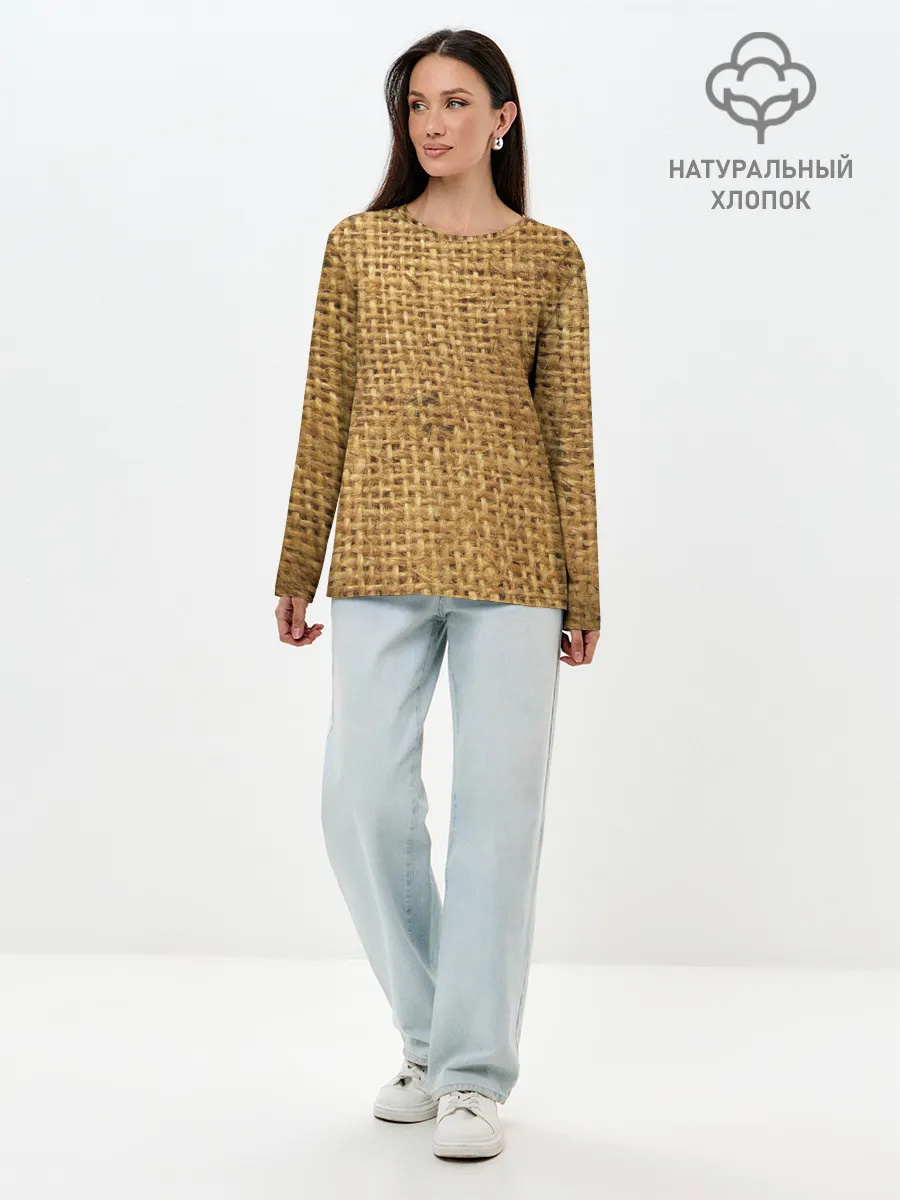 Лонгслив женский. Хлопок / Мешок