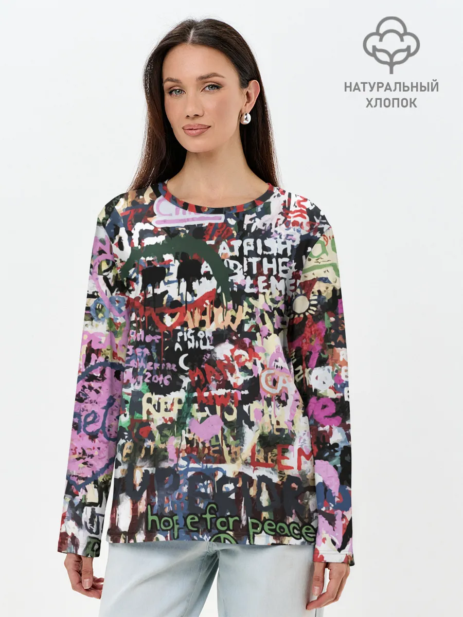Лонгслив женский. Хлопок / Street graffiti