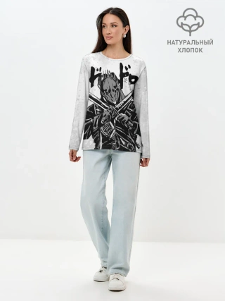 Лонгслив женский. Хлопок / Кайман с мечами Дорохедоро