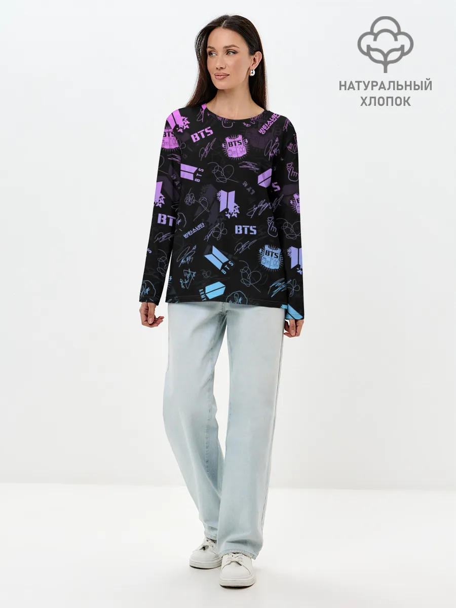 Лонгслив женский. Хлопок / BTS
