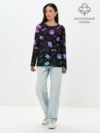 Лонгслив женский. Хлопок / BTS