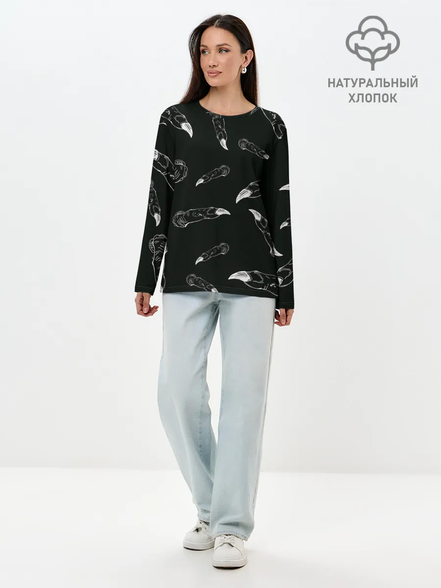 Лонгслив женский. Хлопок / Jujutsi Kaisen Sukuna - Пальцы