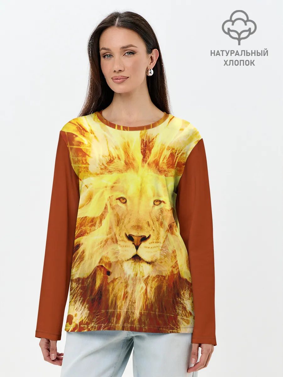 Лонгслив женский. Хлопок / Лев