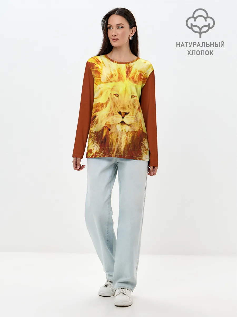 Лонгслив женский. Хлопок / Лев
