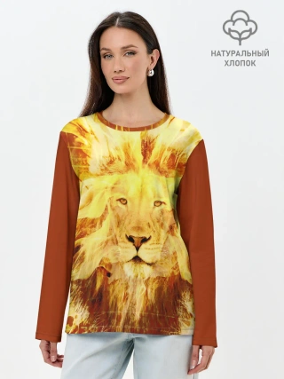 Лонгслив женский. Хлопок / Лев