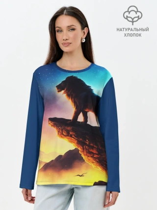 Лонгслив женский. Хлопок / Лев