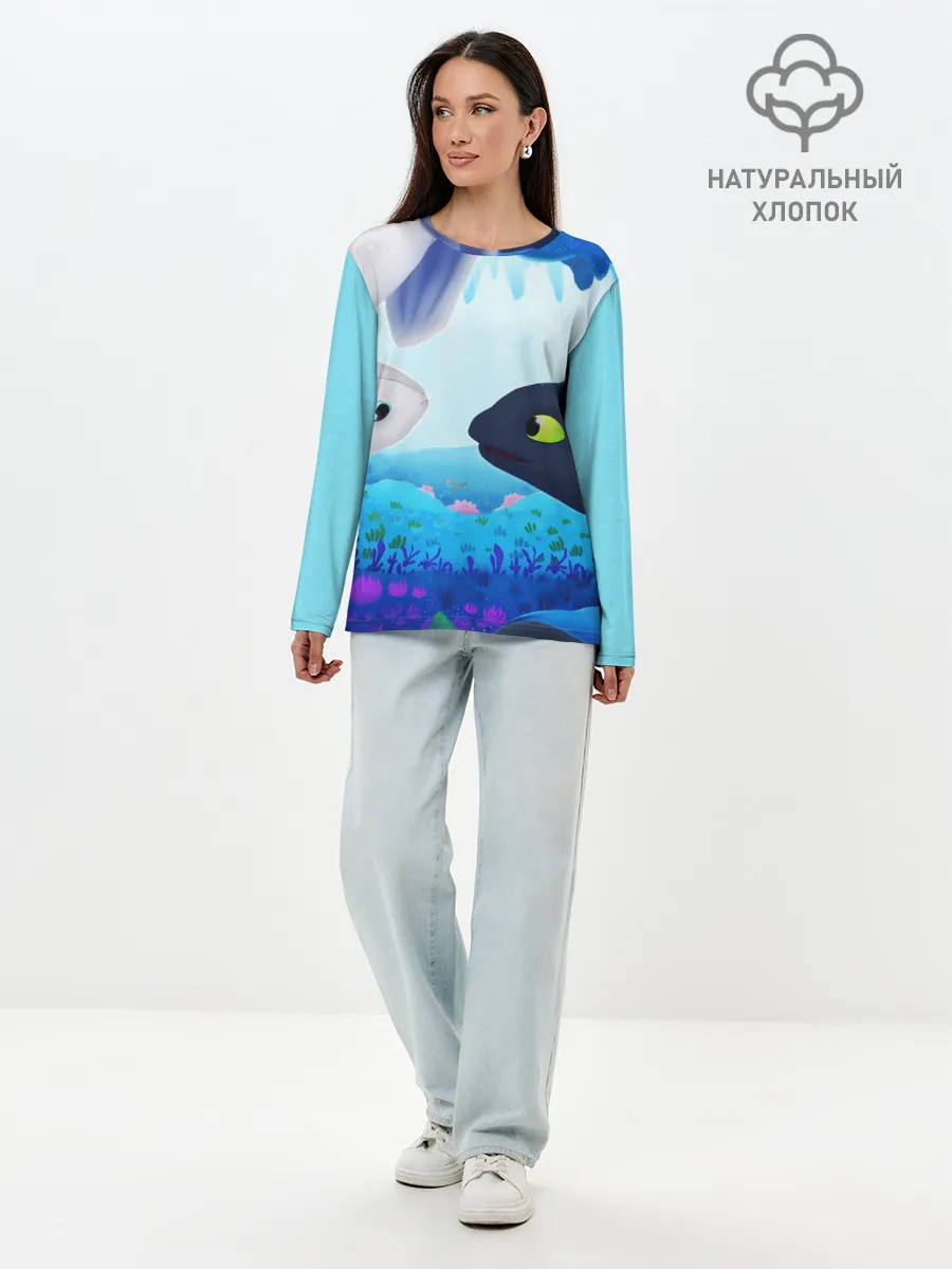 Лонгслив женский. Хлопок / Приручить Дракона