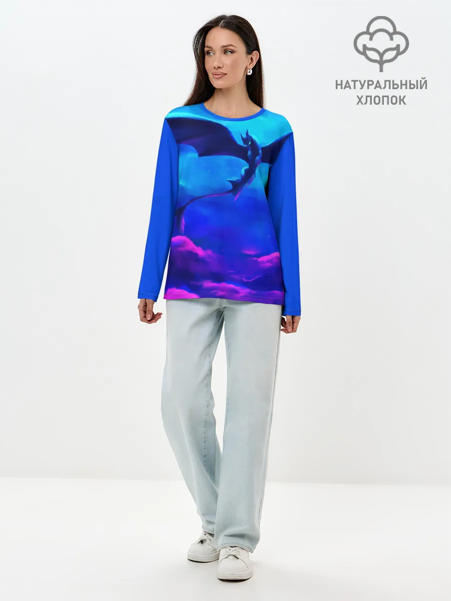 Лонгслив женский. Хлопок / Беззубик
