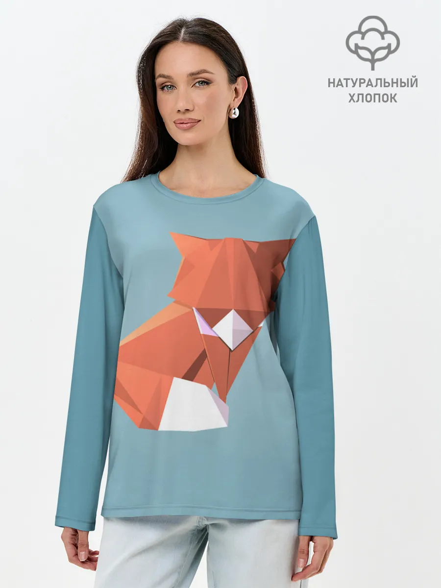 Лонгслив женский. Хлопок / лиса