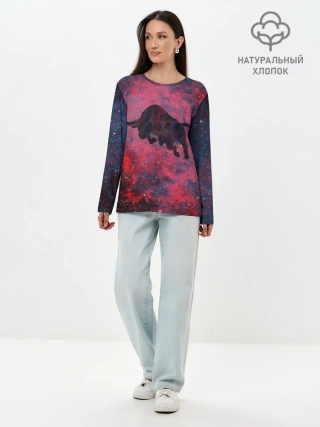 Лонгслив женский. Хлопок / Бык