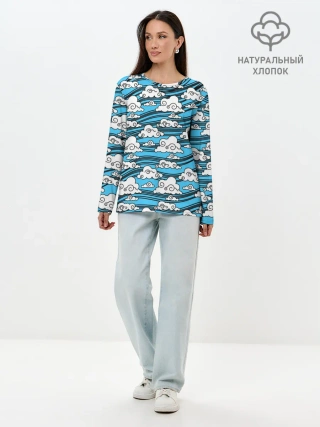 Лонгслив женский. Хлопок / КИМОНО ТАНДЖИРО