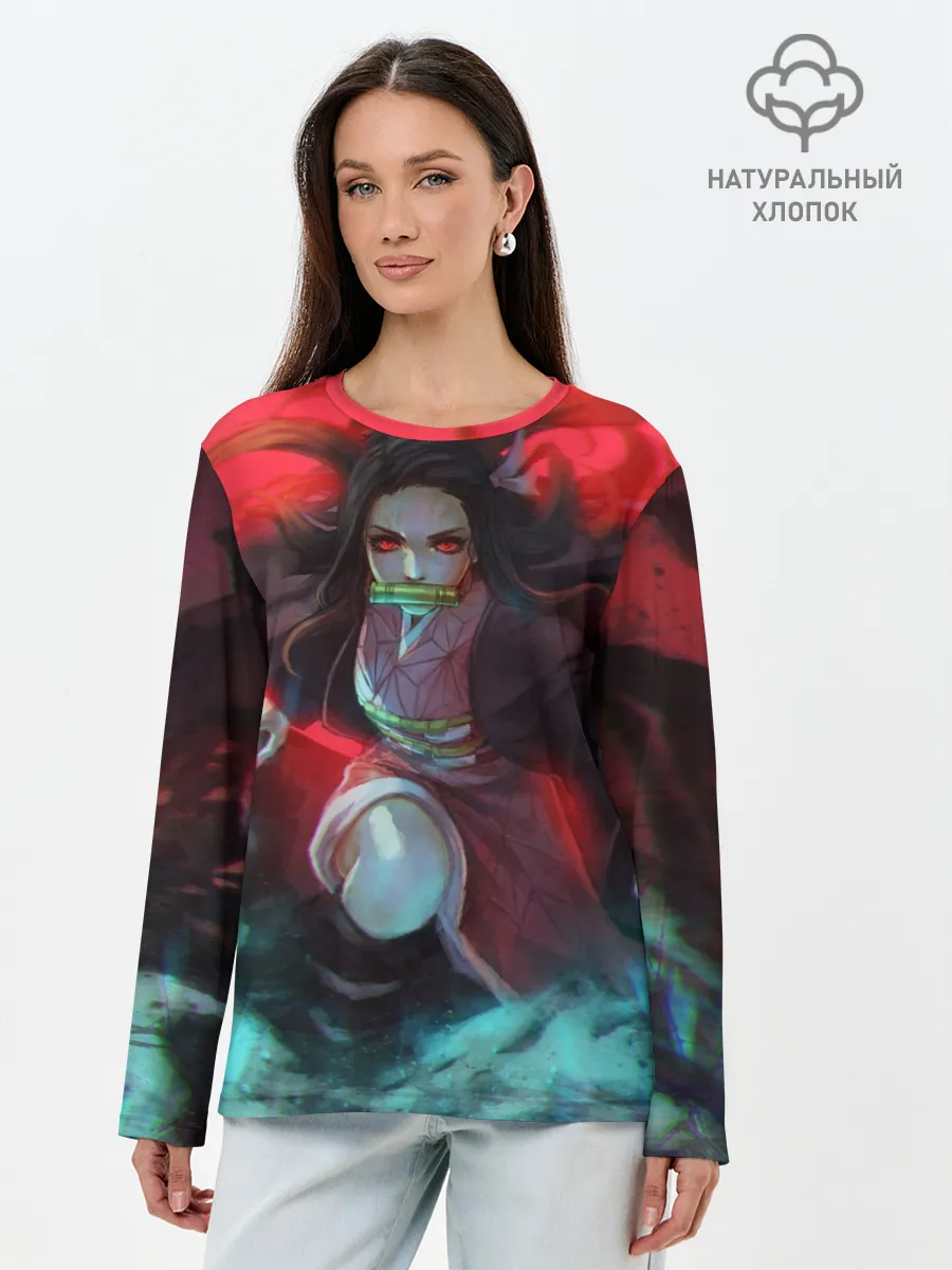 Лонгслив женский. Хлопок / НЕЗУКО ИЗ КЛИНКА