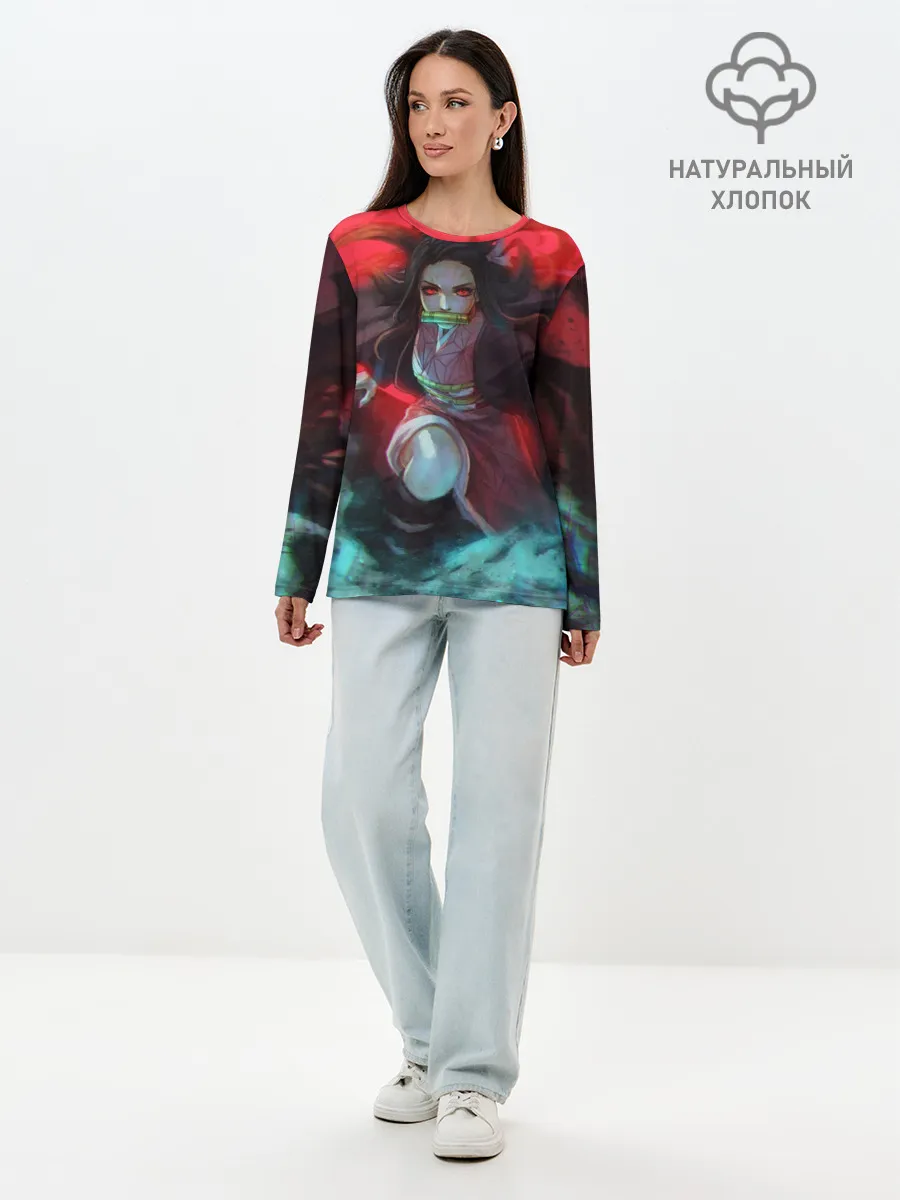 Лонгслив женский. Хлопок / НЕЗУКО ИЗ КЛИНКА