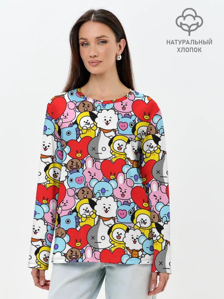 Лонгслив женский. Хлопок / BT21 / BTS