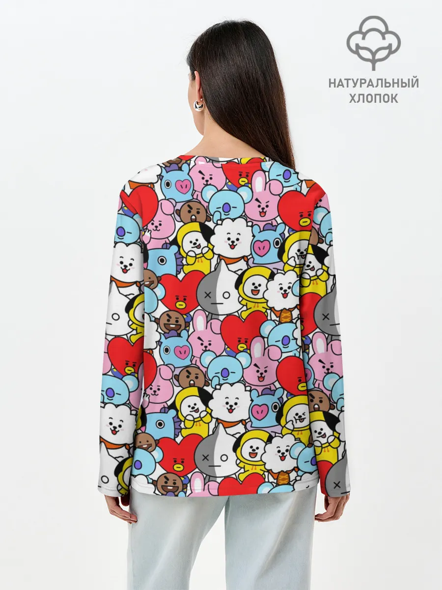 Лонгслив женский. Хлопок / BT21 / BTS