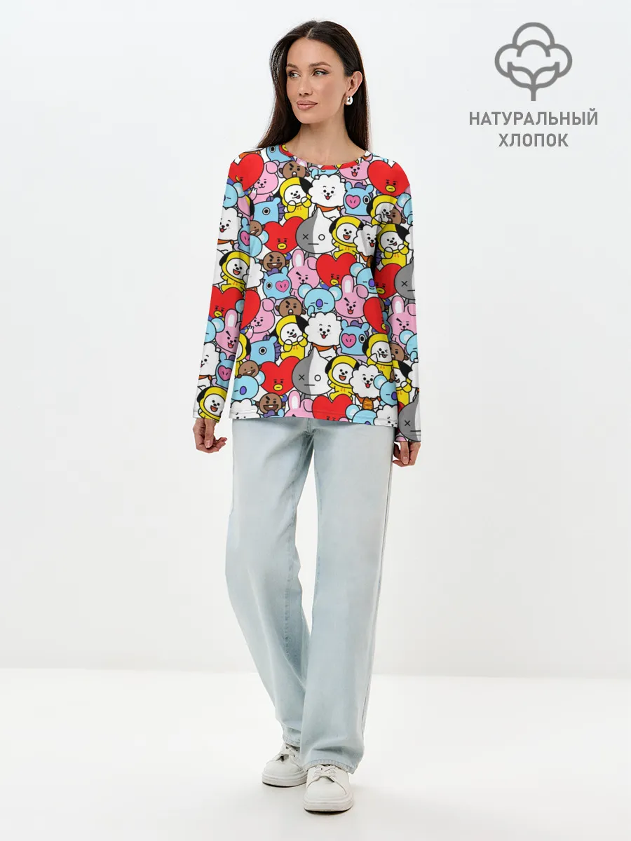 Лонгслив женский. Хлопок / BT21 / BTS