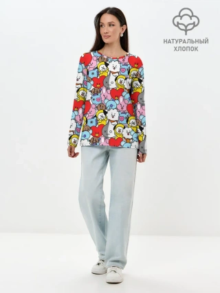 Лонгслив женский. Хлопок / BT21 / BTS