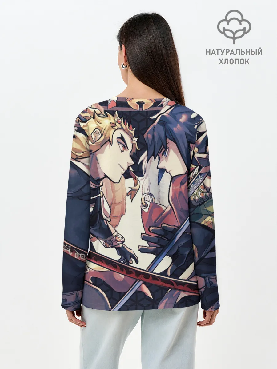 Лонгслив женский. Хлопок / Два Клинка