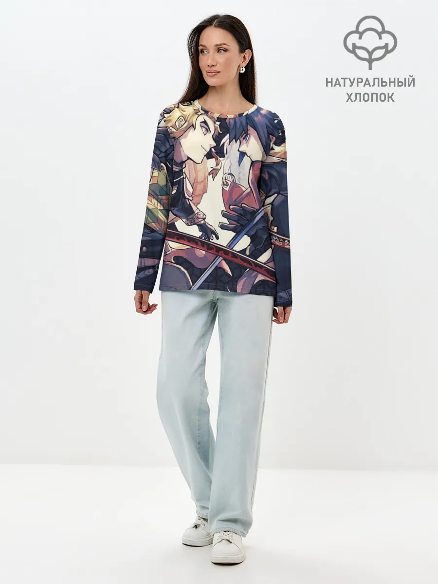 Лонгслив женский. Хлопок / Два Клинка