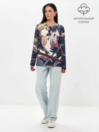 Лонгслив женский. Хлопок / Два Клинка