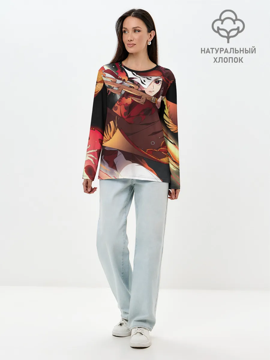 Лонгслив женский. Хлопок / КЛИНОК РАССЕКАЮЩИЙ ДЕМОНОВ