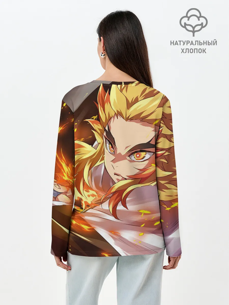 Лонгслив женский. Хлопок / Клинок Рассекающий Демонов