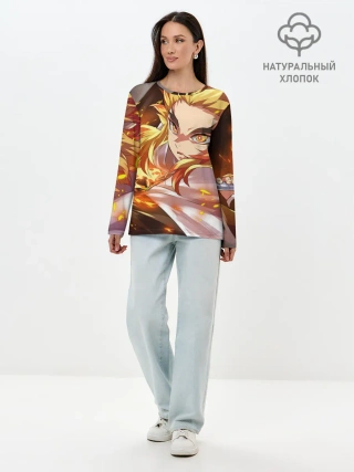 Лонгслив женский. Хлопок / Клинок Рассекающий Демонов