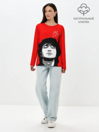 Лонгслив женский. Хлопок / ВИКТОР ЦОЙ